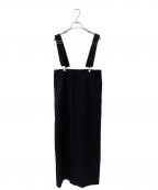 tibi×DEUXIEME CLASSEティビ×ドゥーズィエム クラス）の古着「PINSTRIPE OVERALL スカート」｜ブラック