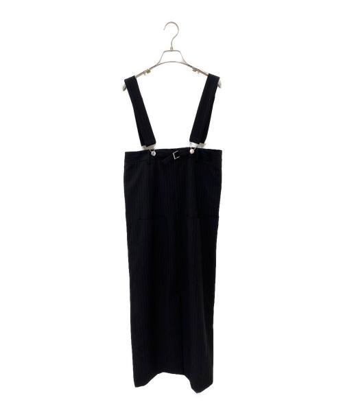 tibi（ティビ）tibi (ティビ) DEUXIEME CLASSE (ドゥーズィエム クラス) PINSTRIPE OVERALL スカート ブラックの古着・服飾アイテム