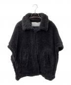 ticcaティッカ）の古着「ウールファーポンチョ」｜ブラック