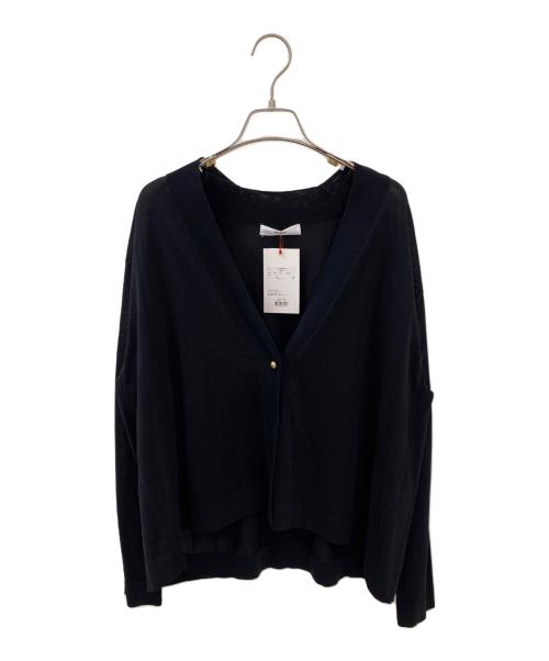 ebure（エブール）ebure (エブール) シアーコットンアセテート カーディガン ブラック サイズ:38の古着・服飾アイテム