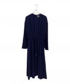 ebureエブール）の古着「アセテートダブルクロス ワンピース」｜ネイビー