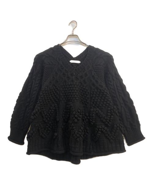 Venit（ヴェニット）venit (ヴェニット) Hand Alan knit ブラック サイズ:38の古着・服飾アイテム