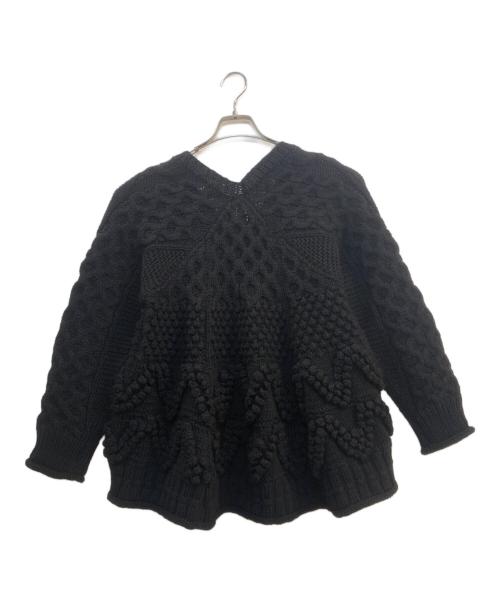 Venit（ヴェニット）venit (ヴェニット) Hand Alan knit ブラック サイズ:38の古着・服飾アイテム