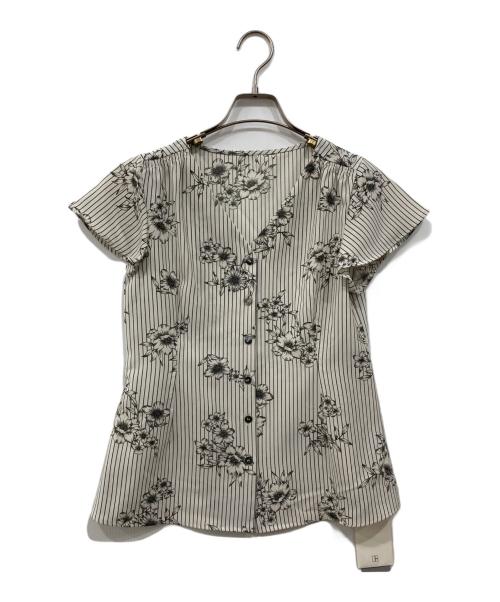 IENA（イエナ）IENA (イエナ) ストライプフラワー前ボタンVネックブラウス アイボリー サイズ:Free 未使用品の古着・服飾アイテム