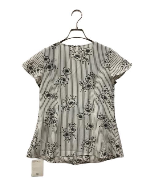 IENA（イエナ）IENA (イエナ) ストライプフラワー前ボタンVネックブラウス アイボリー サイズ:Free 未使用品の古着・服飾アイテム