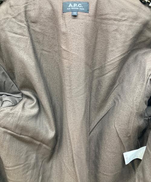 A.P.C.（アーペーセー）A.P.C. (アーペーセー) ヘリンボーン チェスターコート ブラウン サイズ:XSの古着・服飾アイテム