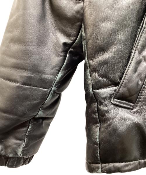Schott（ショット）Schott (ショット) レザーダウンジャケット ブラック サイズ:38の古着・服飾アイテム