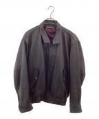 PAIR SLOPEペアスロープ）の古着「ショートレザーハリントンジャケット」｜ブラウン