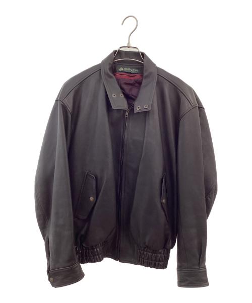 PAIR SLOPE（ペアスロープ）PAIR SLOPE (ペアスロープ) ショートレザーハリントンジャケット ブラウン サイズ:LLの古着・服飾アイテム