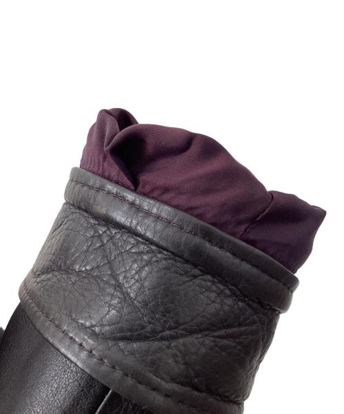 PAIR SLOPE（ペアスロープ）PAIR SLOPE (ペアスロープ) ショートレザーハリントンジャケット ブラウン サイズ:LLの古着・服飾アイテム