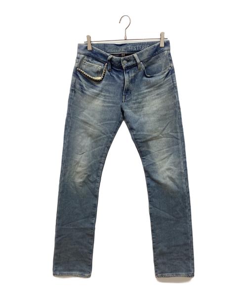 Hysteric Glamour（ヒステリックグラマー）Hysteric Glamour (ヒステリックグラマー) 裏起毛ストレッチスタッズデニムパンツ インディゴ サイズ:30の古着・服飾アイテム