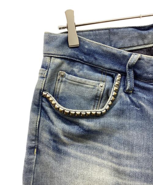 Hysteric Glamour（ヒステリックグラマー）Hysteric Glamour (ヒステリックグラマー) 裏起毛ストレッチスタッズデニムパンツ インディゴ サイズ:30の古着・服飾アイテム