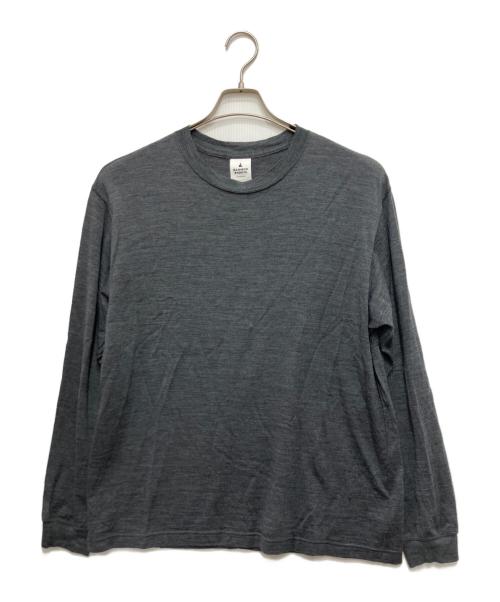 BAMBOO SHOOTS（バンブーシュート）BAMBOO SHOOTS (バンブーシュート) MERINO WOOL LONG SLEEVE T-SHIRT グレー サイズ:XLの古着・服飾アイテム