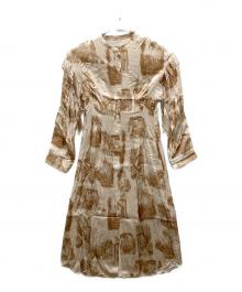 LE CIEL BLEU（ルシェルブルー）の古着「25A65305　Landscape Print Dress」｜ベージュ