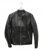 LIDnMリドム）の古着「ラムレザーシングルライダースジャケット」｜ブラック