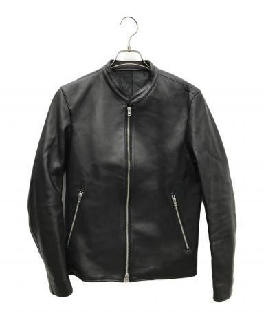 LIDNM ラムレザー シングルライダースジャケット Lサイズ ブラック 本革 LIDNM（リドム）の「LIDNM/リドム/ラムレザーシングルライダース