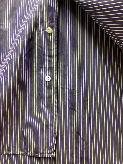 gold（ゴールド）gold (ゴールド) 120/2 BROAD STRIPE REGULAR COLLAR BIG SHIRT ネイビー サイズ:SIZE Sの古着・服飾アイテム