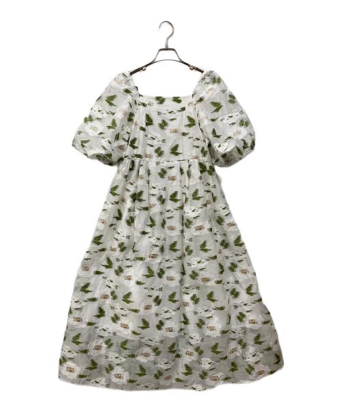 CHESTY（チェスティ）CHESTY (チェスティ) フラワーロングジャガードワンピース ホワイトの古着・服飾アイテム