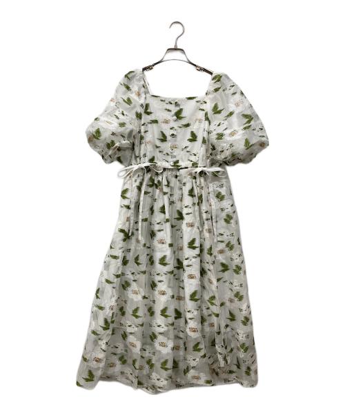 CHESTY（チェスティ）CHESTY (チェスティ) フラワーロングジャガードワンピース ホワイトの古着・服飾アイテム
