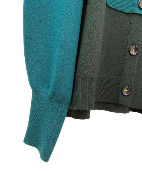 nagonstans（ナゴンスタンス）nagonstans (ナゴンスタンス) double cardigan グリーン サイズ:Mの古着・服飾アイテム