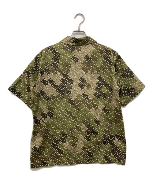 BURBERRY（バーバリー）BURBERRY (バーバリー) S/Sハーフジップシャツ オリーブ サイズ:34の古着・服飾アイテム