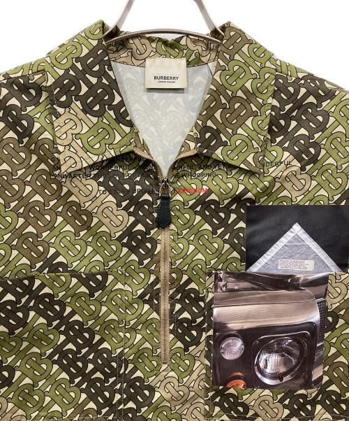 BURBERRY（バーバリー）BURBERRY (バーバリー) S/Sハーフジップシャツ オリーブ サイズ:34の古着・服飾アイテム