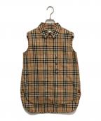 BURBERRYバーバリー）の古着「N/Sチェックシャツ」｜ベージュ