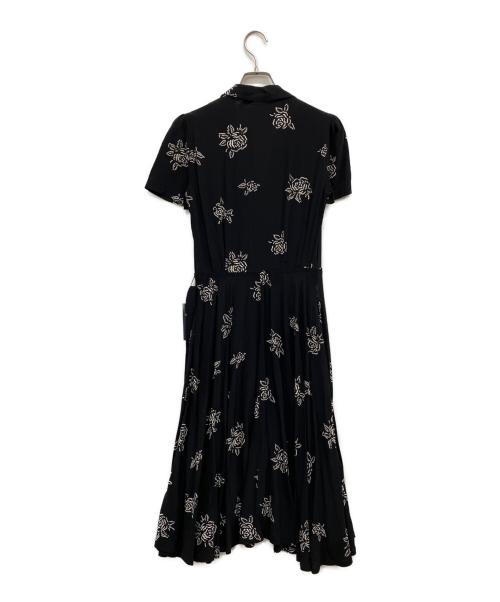 POLO RALPH LAUREN（ポロ・ラルフローレン）POLO RALPH LAUREN (ポロ・ラルフローレン) フラワープリントオープンカラーワンピース ブラック サイズ:SIZE0 未使用品の古着・服飾アイテム