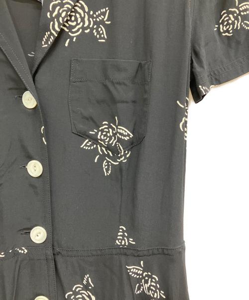 POLO RALPH LAUREN（ポロ・ラルフローレン）POLO RALPH LAUREN (ポロ・ラルフローレン) フラワープリントオープンカラーワンピース ブラック サイズ:SIZE0 未使用品の古着・服飾アイテム