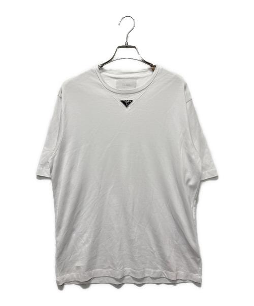 PRADA（プラダ）PRADA (プラダ) トライアングルプレート コットン Tシャツ ホワイト サイズ:XSの古着・服飾アイテム