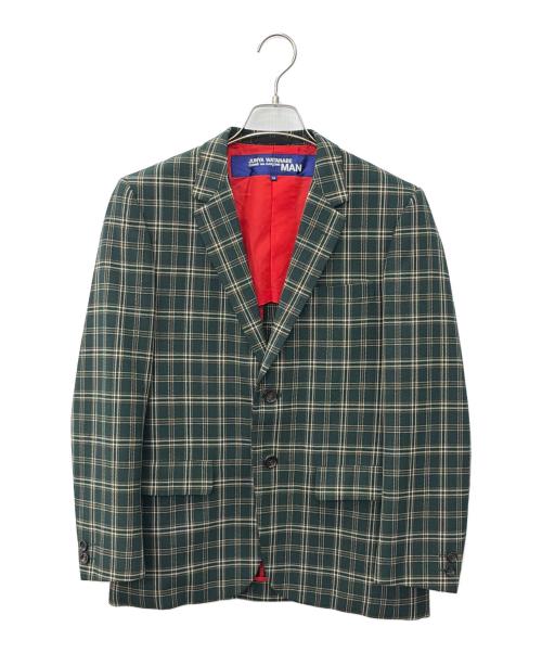 JUNYA WATANABE COMME des GARCONS MAN（ジュンヤ ワタナベ コム デ ギャルソン マン）JUNYA WATANABE COMME des GARCONS MAN (ジュンヤ ワタナベ コム デ ギャルソン マン) チェックテーラードジャケット グリーン サイズ:Mの古着・服飾アイテム