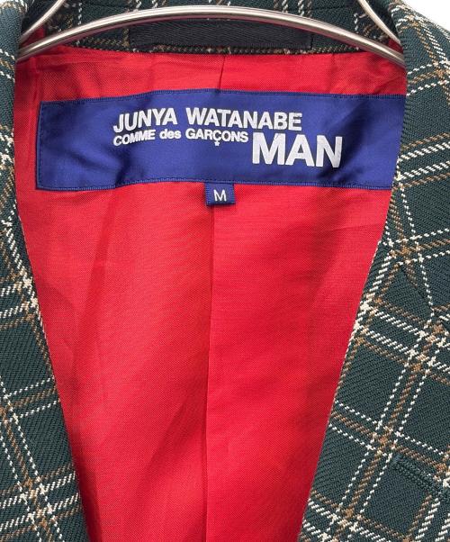 JUNYA WATANABE COMME des GARCONS MAN（ジュンヤ ワタナベ コム デ ギャルソン マン）JUNYA WATANABE COMME des GARCONS MAN (ジュンヤ ワタナベ コム デ ギャルソン マン) チェックテーラードジャケット グリーン サイズ:Mの古着・服飾アイテム