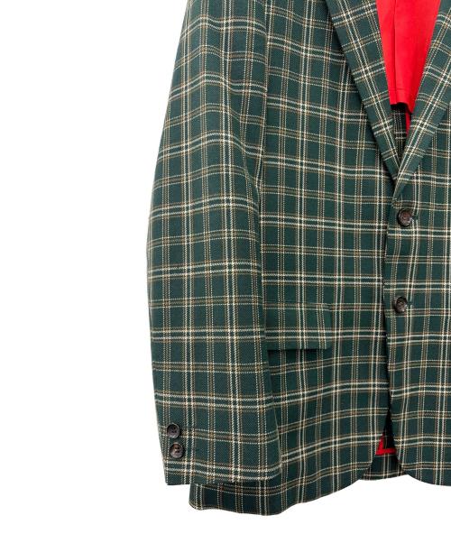 JUNYA WATANABE COMME des GARCONS MAN（ジュンヤ ワタナベ コム デ ギャルソン マン）JUNYA WATANABE COMME des GARCONS MAN (ジュンヤ ワタナベ コム デ ギャルソン マン) チェックテーラードジャケット グリーン サイズ:Mの古着・服飾アイテム