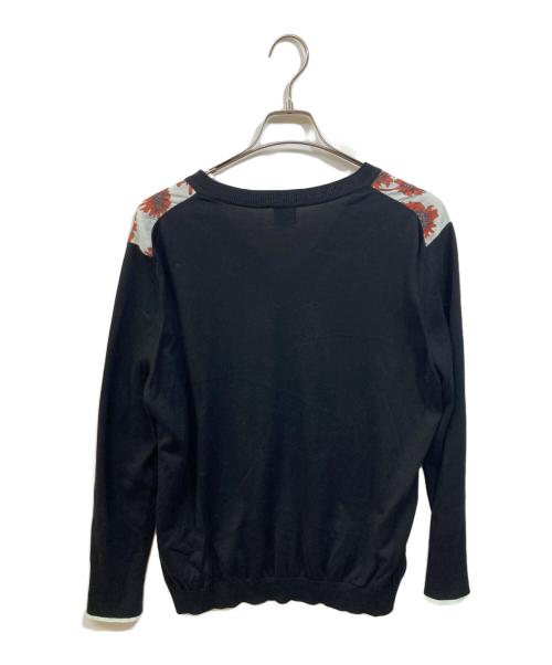 PAUL SMITH（ポールスミス）Paul Smith (ポールスミス) デジタルデイジー プリントコンビ 長袖ニット ブラック サイズ:SIZE XXLの古着・服飾アイテム