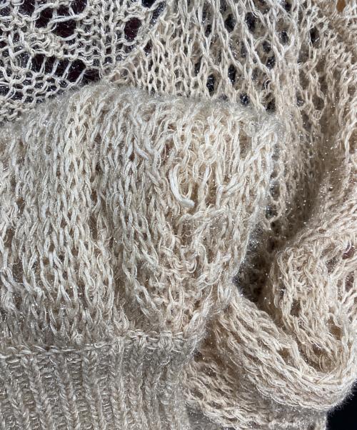 Mame Kurogouchi（マメクロゴウチ）Mame Kurogouchi (マメクロゴウチ) Botanical Pattern Knitted Lame ベージュ サイズ:1の古着・服飾アイテム