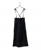 CAST:キャスト）の古着「サスペンダーワイドパンツ」｜ブラック