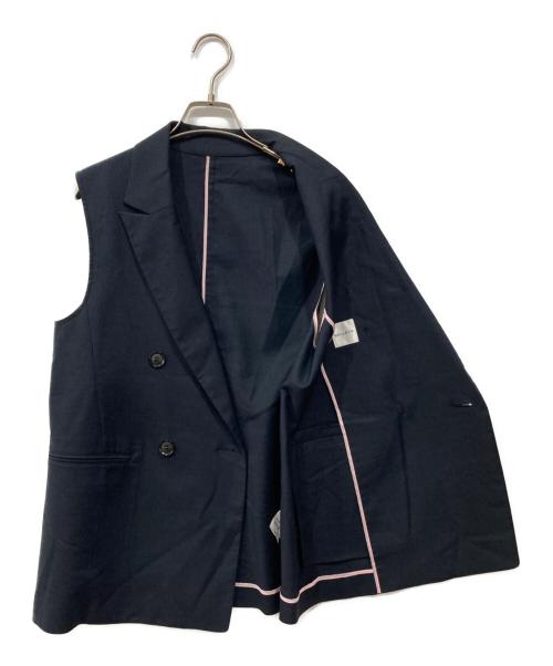 NOLLEY'S（ノーリーズ）NOLLEY'S (ノーリーズ) ウォッシャブル麻混ストレッチジレ ネイビー サイズ:38の古着・服飾アイテム