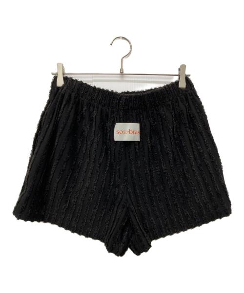 sombras（ソンブラス）sombras (ソンブラス) Fringe Towel Shorts ブラック サイズ:Lの古着・服飾アイテム