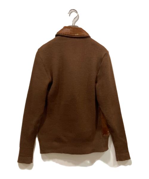 Creazioni（クレアツィオーニ）Creazioni (クレアツィオーニ) ハラコ切替ジャケット ブラウン サイズ:54の古着・服飾アイテム