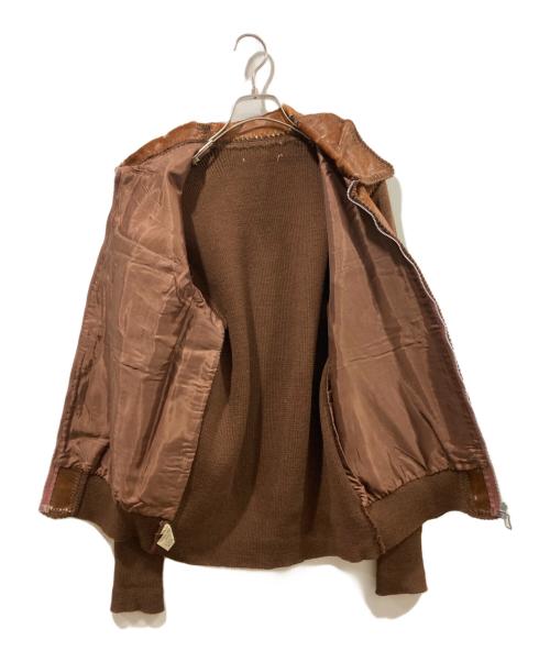 Creazioni（クレアツィオーニ）Creazioni (クレアツィオーニ) ハラコ切替ジャケット ブラウン サイズ:54の古着・服飾アイテム