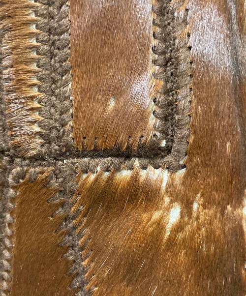 Creazioni（クレアツィオーニ）Creazioni (クレアツィオーニ) ハラコ切替ジャケット ブラウン サイズ:54の古着・服飾アイテム