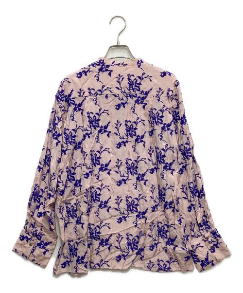 sara mallika（サラマリカ）sara mallika (サラマリカ) レーヨンジャガード刺繍ブラウス ピンク サイズ:Freeの古着・服飾アイテム