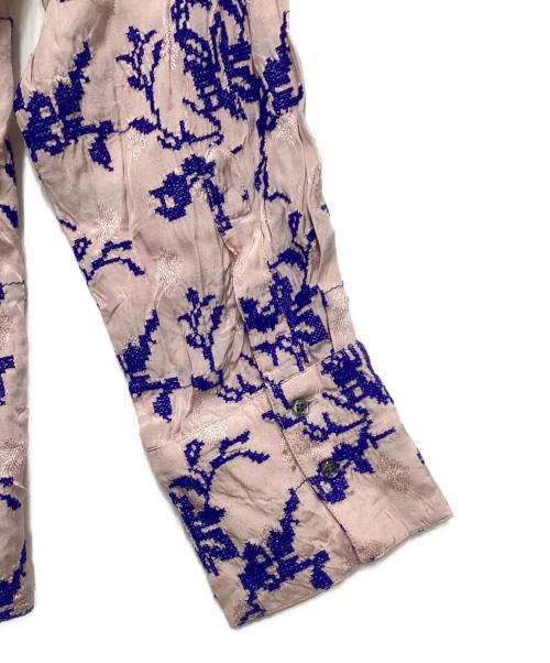 sara mallika（サラマリカ）sara mallika (サラマリカ) レーヨンジャガード刺繍ブラウス ピンク サイズ:Freeの古着・服飾アイテム