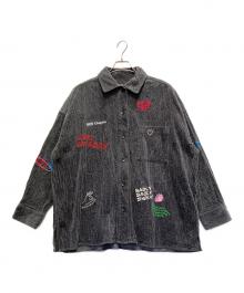 MAISON SPECIAL（メゾンスペシャル）の古着「Corduroy Early Romance Graphic Shirt」｜グレー