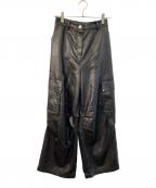 MAISON SPECIALメゾンスペシャル）の古着「Leather Cargo Pants」｜ブラック