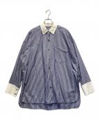 MAISON SPECIALメゾンスペシャル）の古着「With Bra Stripe Easy Oversized Shirt」｜ブルー×ホワイト