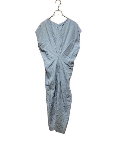 BALLSEY（ボールジィ）BALLSEY (ボールジィ) レーヨンリネンタンブラー バックタックワンピース ライトブルー サイズ:34の古着・服飾アイテム
