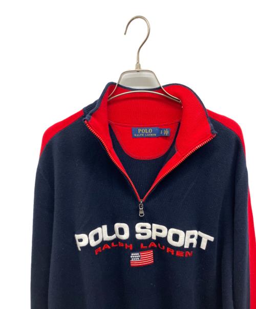 POLO SPORT（ポロスポーツ）POLO SPORT (ポロスポーツ) ハーフジップニット ネイビー サイズ:Sの古着・服飾アイテム