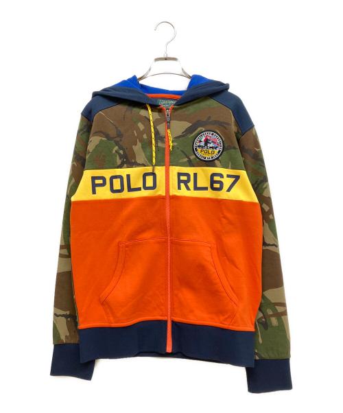 POLO COUNTRY（ポロカントリー）POLO COUNTRY (ポロカントリー) ジップパーカー オリーブ×オレンジ サイズ:SIZE Sの古着・服飾アイテム