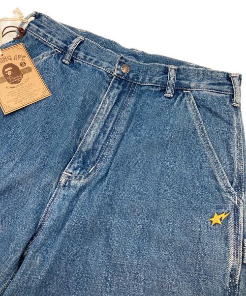 A BATHING APE（アベイシングエイプ）A BATHING APE (ア ベイシング エイプ) デニムハーフパンツ インディゴ サイズ:M 未使用品の古着・服飾アイテム